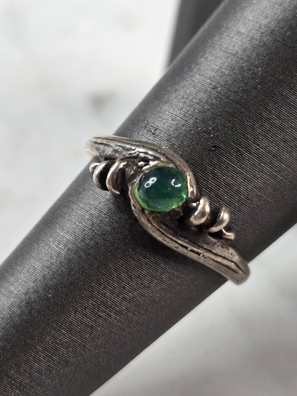 Womens Vintage Estate Sterling Silver Modernist Bead Ring 2.1g E4142